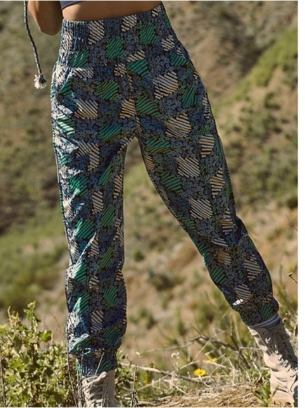 FP Movement by Free People Blue, Green & Cream The Way Home Printed Joggers